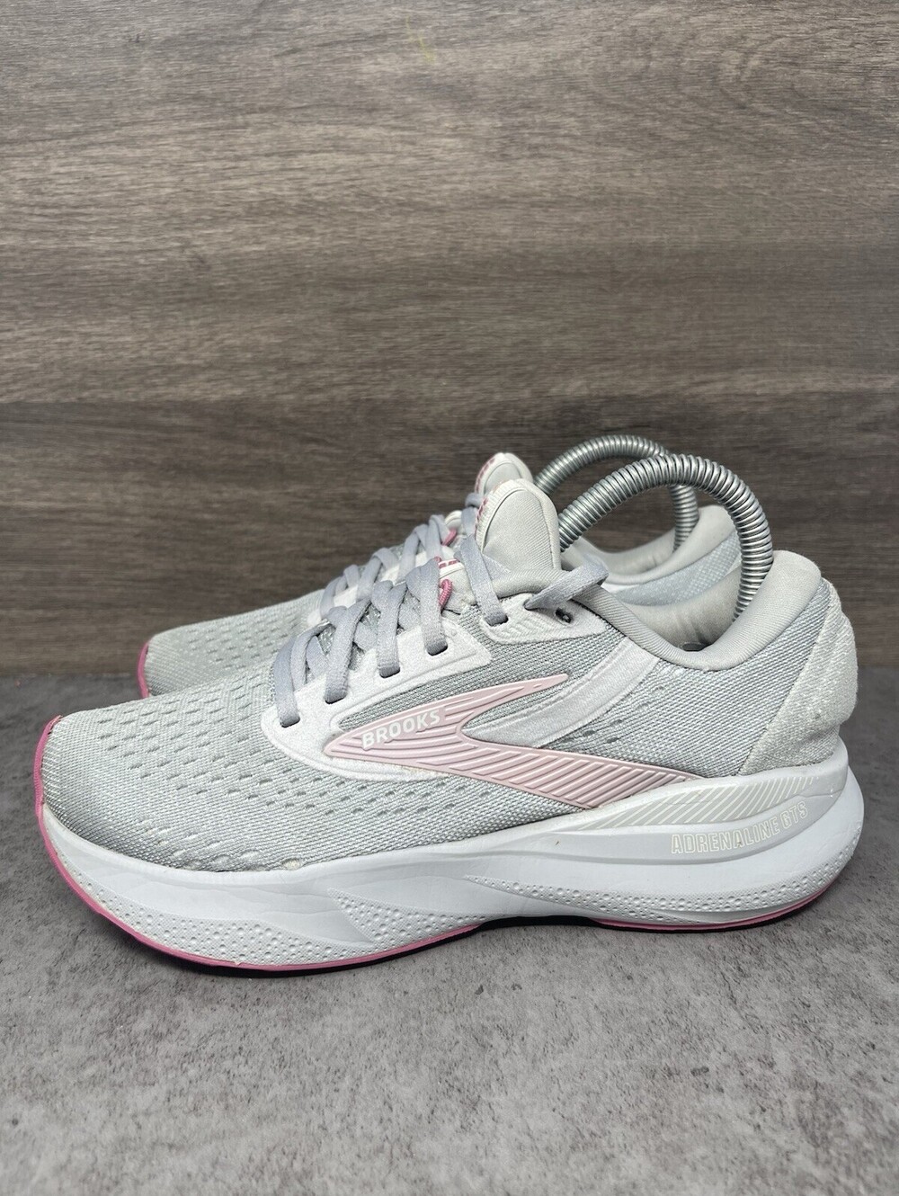 Brooks Adrenaline GTS 24 Womens Size 7.5 Gray Pink Stability Running Shoes